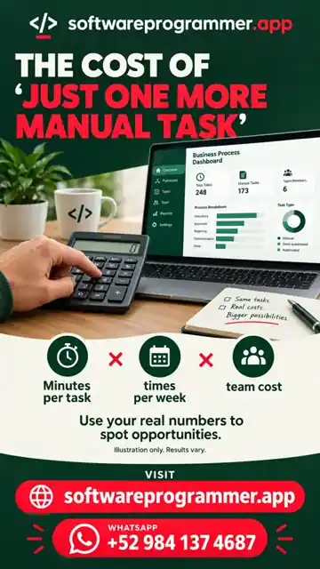 Formula for estimating manual task costs using business-specific inputs
