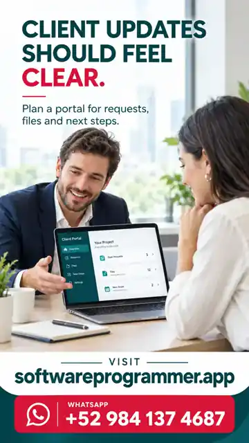Consultant and client reviewing a portal concept
