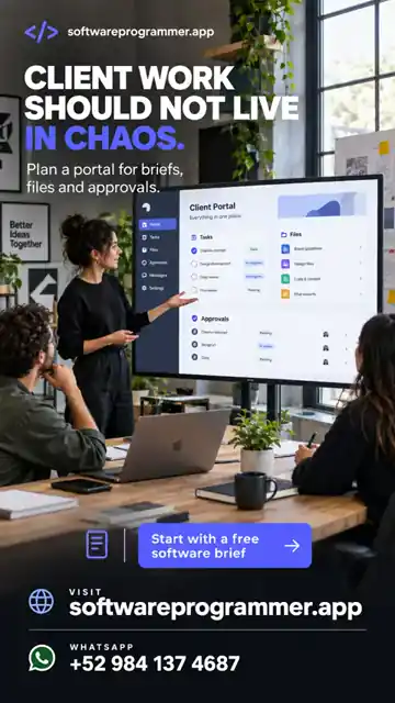 Agency team reviewing a client portal concept