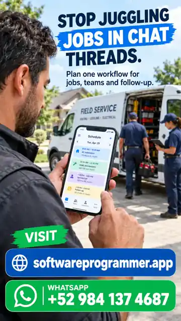 Service business owner reviewing jobs and schedules