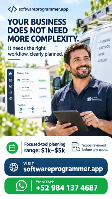 Small-business owner using a focused software workflow