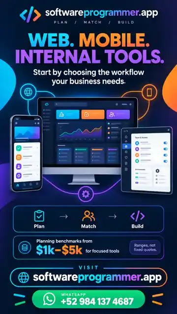 Web, mobile, and admin software concept screens