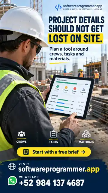 Construction manager reviewing a project workflow on a tablet