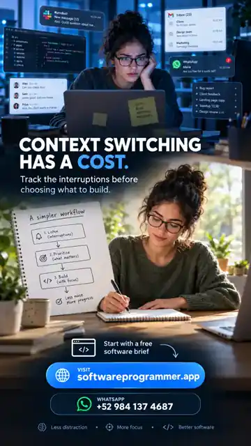 Team member switching between business apps and tasks