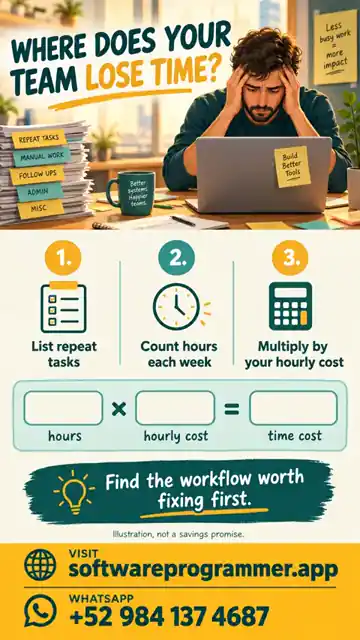 Worksheet for counting repeat-task hours and hourly team cost